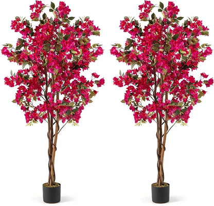 6-Foot Bougainvillea Artificial Tree  Lifelike Indoor or Patio Plant Decor