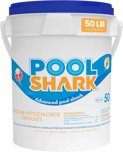 50-Lb Bucket of 68% Calcium Hypochlorite Pool Shock  Fast-Dissolving Chlorine Granules for Inground, Above-Ground, and Saltwater Pools
