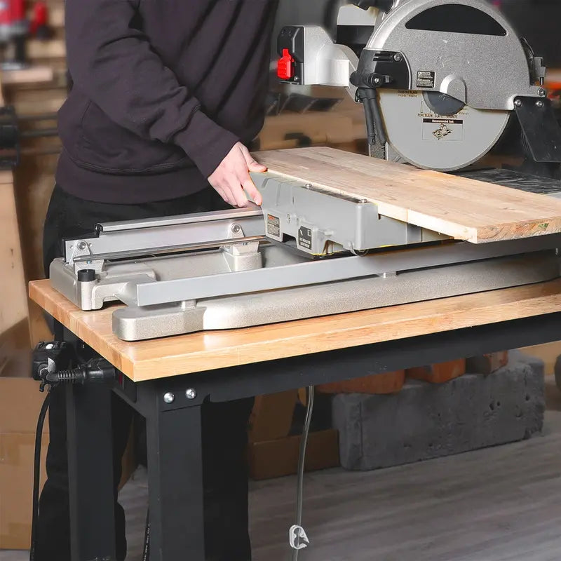 WORKPRO Heavy-Duty Adjustable Workbench  48″ to 60″ Expandable Hardwood Table (2000 LB Capacity)