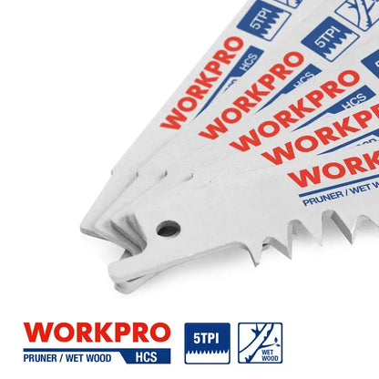 WORKPRO Wood Pruning Saw Blade Set  5-Piece 9-Inch Reciprocating Blades