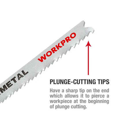 WORKPRO 25-Piece T-Shank Jigsaw Blade Set with Storage Case