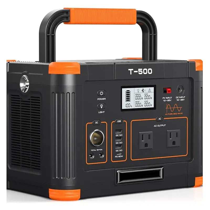 500W Solar-Powered Portable Power Station  1000W Peak Output, Off-Grid Energy Solution