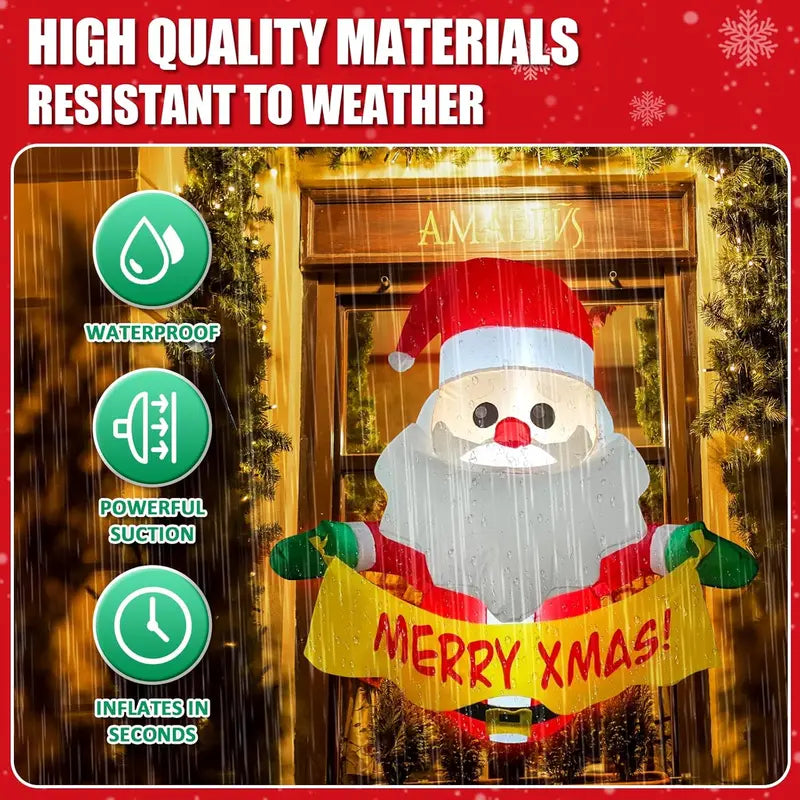 EAONE 12 Ft Christmas Inflatable Santa Sleigh with Reindeers, LED Lights, Outdoor Holiday Decor