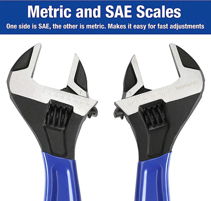 WORKPRO Adjustable Wrench Set  2-Piece Professional Tool Kit for Home, Garage & Workshop Use