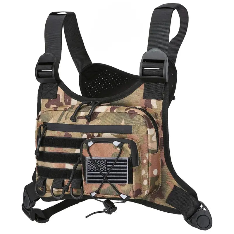 Adjustable Outdoor Chest Pack  Zippered Front Compartment & Ergonomic Straps