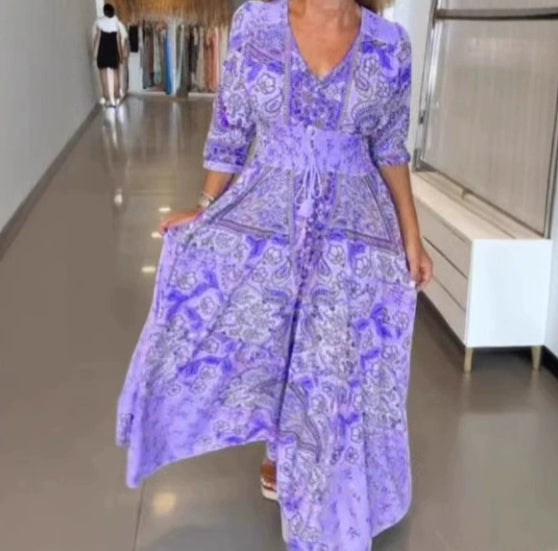 Robe d'Été Imprimé Floral "Évasion"