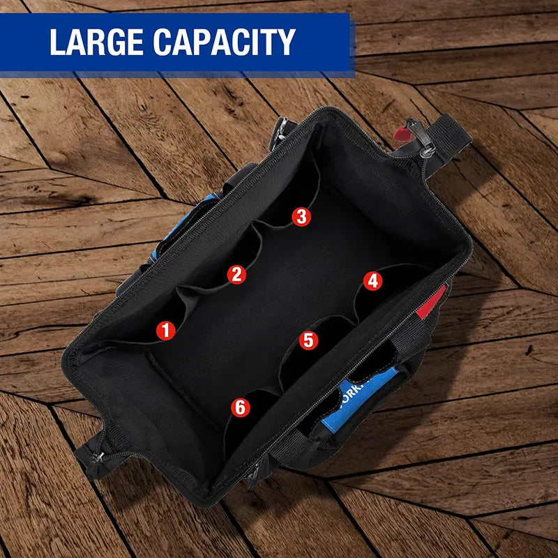 WORKPRO 14″ Multi-Pocket Tool Bag with Adjustable Shoulder Strap