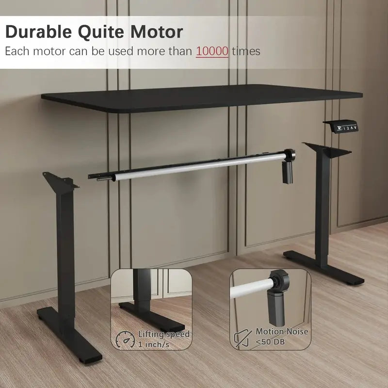 Furmax Electric Adjustable Standing Desk, 55″x24″, Memory Lift, Large Wood Desktop, Quiet Motor