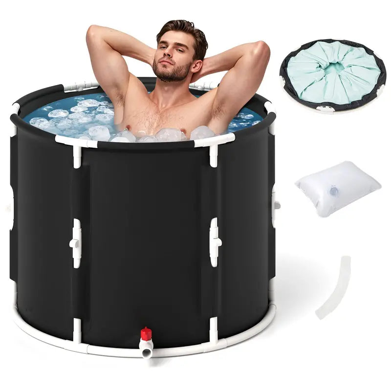 Athlete-Grade Foldable Ice Bath Tub  Cold Plunge Pool with Lid for Recovery & Training