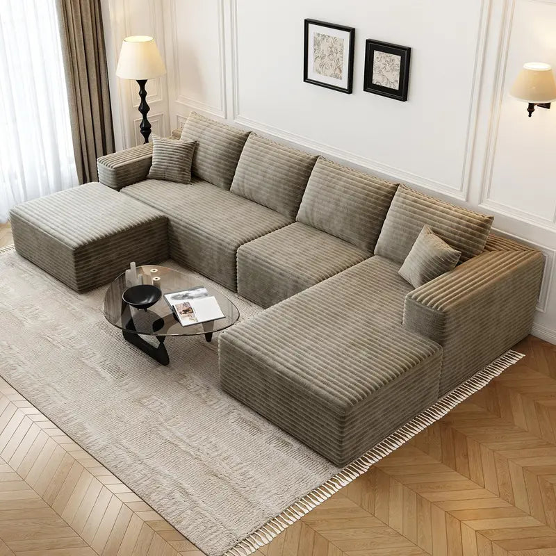 Cloud Modular L-Shaped Sectional Sofa  107.5-Inch Modern Minimalist Upholstered Couch with Chaise