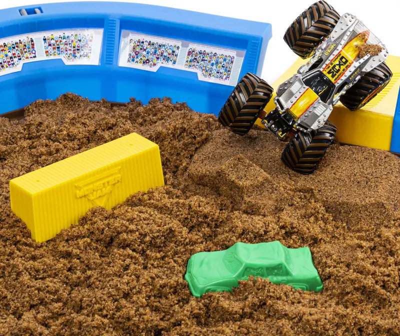 Monster Jam, Monster Dirt Arena 24-inch Playset with 2lbs of Monster Dirt and Exclusive 1:64 Scale Die-Cast Monster Jam Truck