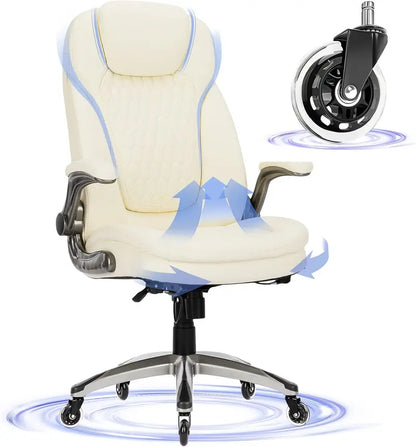 Executive Swivel Office Chair  Upgraded Casters, Adjustable Height & Premium Home/Office Use