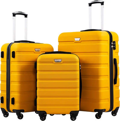 Coolife 3-Piece Lightweight Spinner Luggage Set  Hardshell Suitcases with TSA Locks