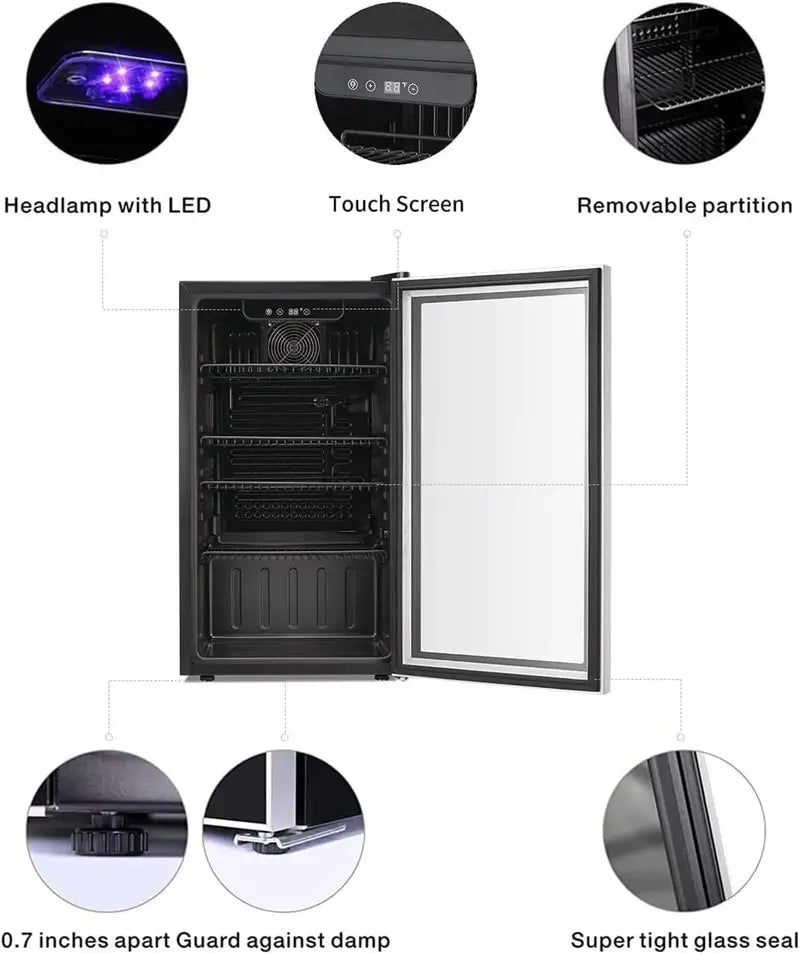 Antarctic Star Dual-Purpose Wine & Beverage Cooler  26-Bottle / 130-Can Capacity Mini Cellar