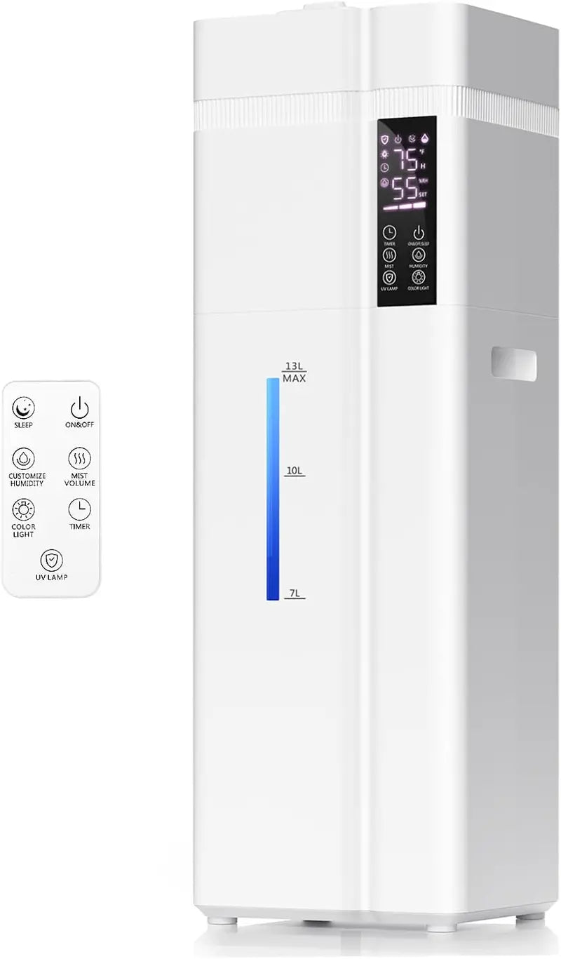 High-Capacity 13L Humidifier  Covers Up to 800 sq ft, 100-Hour Operation, Smart Humidity Sensing