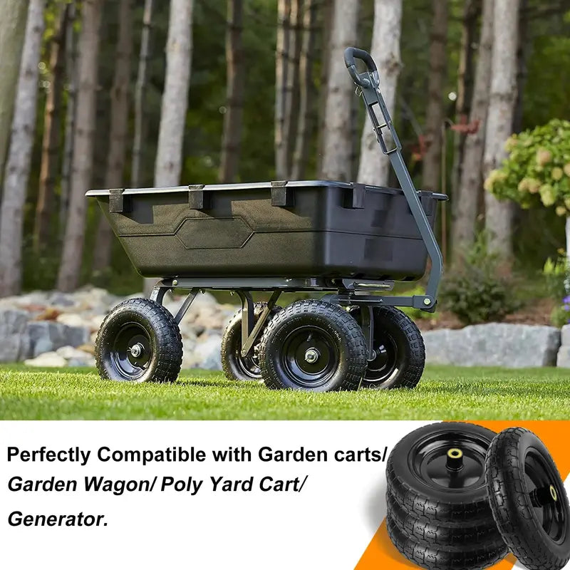 Pontuss 13-Inch Flat-Free Replacement Wheels  Heavy-Duty Tires for GOR Garden Carts