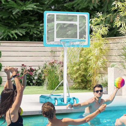 Poolside Adjustable Basketball Hoop  3.1 to 4.1 FT Height, 32″ Shatterproof Backboard