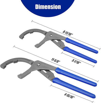 WORKPRO 2-Piece Oil Filter Wrench & Plier Set for Easy Drain Plug Removal