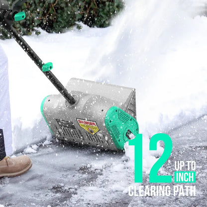 Litheli 20V 12-Inch Cordless Snow Shovel, 4.0Ah Li-ion Battery & Charger, Lightweight Ergonomic Design