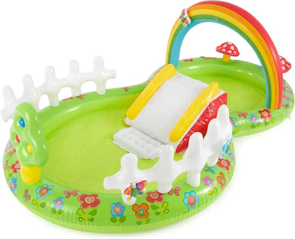 Intex Jungle Adventure Inflatable Play Center  96″ x 78″ x 28″ Kiddie Splash Pool with Water Slide for Toddlers & Backyard Fun
