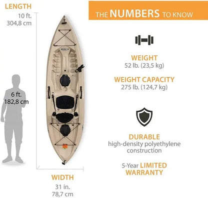 Lifetime Tamarack Angler 100 Kayak  2-Pack with Paddles, 10-Foot Sit-On-Top Fishing Model