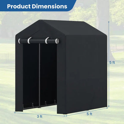 Heavy-Duty Portable Storage Shed  Waterproof Outdoor Carport & Garage Tent for Vehicles or Gear