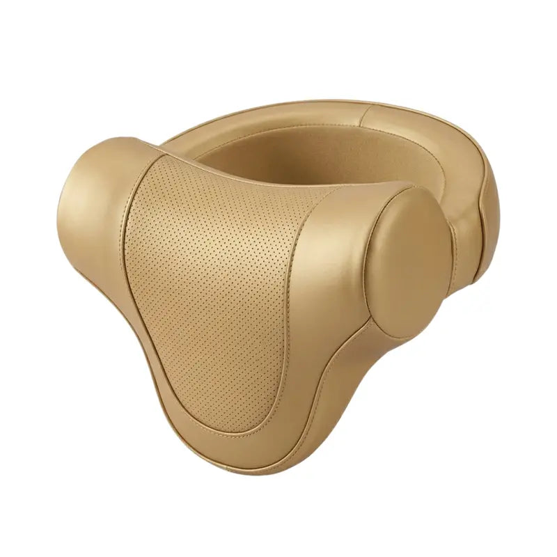 Ergonomic Car Headrest Neck Pillow with Contoured Memory Foam & PU Leather