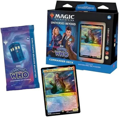 Magic The Gathering Doctor Who 100-Card Timey-Wimey Commander Deck + 2-Card Collector Booster & Accessories