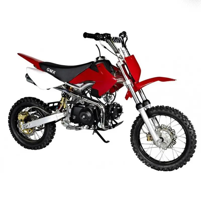 GMX Rider X 125cc Dirt Bike  Semi-Automatic, Air-Cooled 4-Stroke Engine, Electric Start, Hydraulic Disc Brakes, Vibrant Red Finish