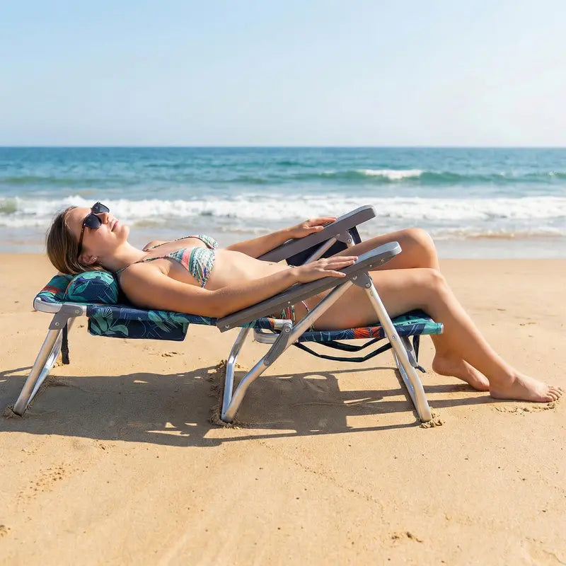 Lightweight Backpack-Friendly Reclining Beach Chairs (Set of 2 or 4)
