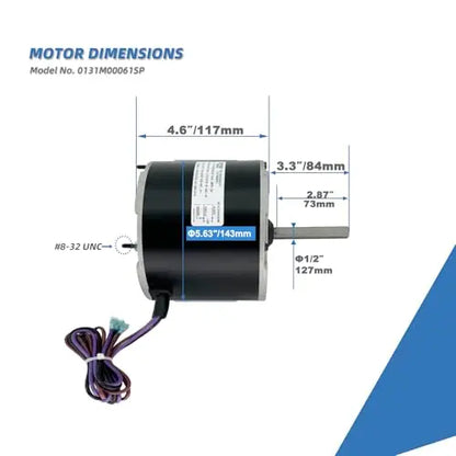 1/4 HP Condenser Fan Motor for Goodman, Amana, Janitrol  208/230V 1.5A 830RPM