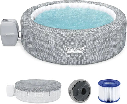 Coleman Sicily AirJet Inflatable Hot Tub — Round 57 Person Portable Outdoor Spa with Jetted Bubble System