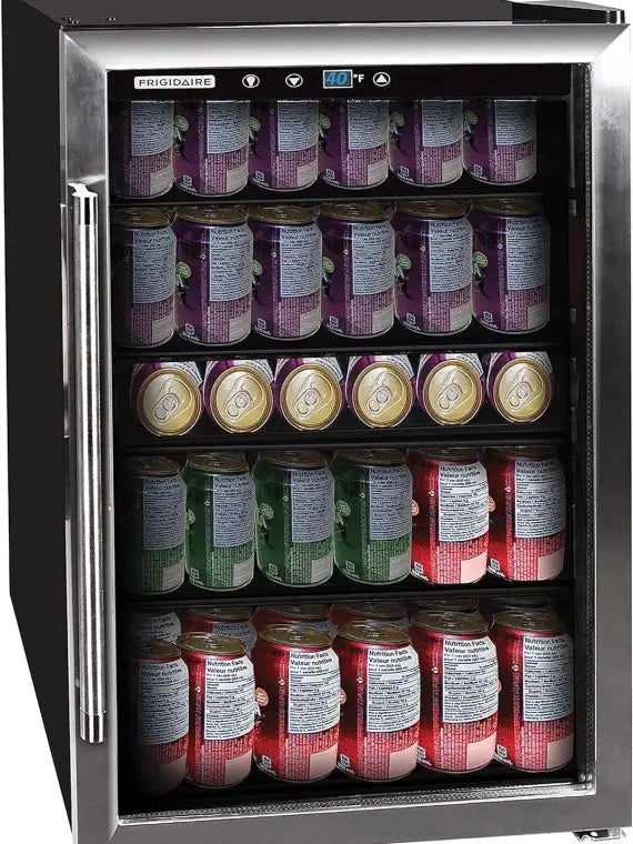 Danby 126-Can Glass Door Beverage Center Refrigerator  164L, Stainless Steel