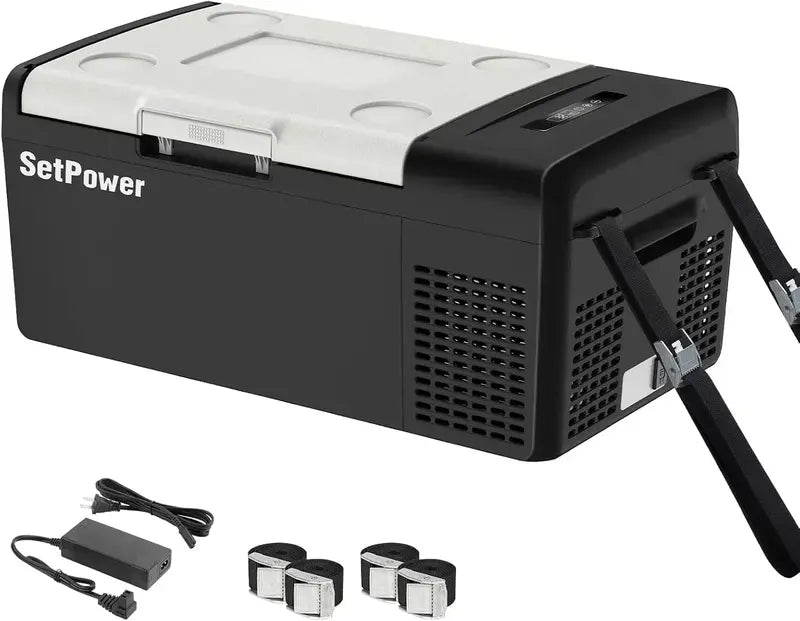 12V Portable Refrigerator  21-Quart Electric Car Freezer with 50-Hour Runtime