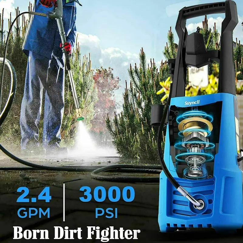 Suyncll 3000 PSI Electric Pressure Washer  2.4 GPM High-Performance Cleaning System