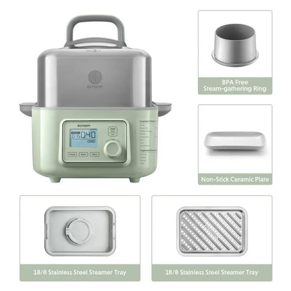 BUYDEEM 5-Quart Digital Electric Food Steamer  Multi-Layer Healthy Cooking Appliance