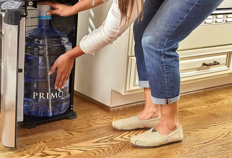 Primo Self-Cleaning Bottom Loading Water Dispenser, Stainless Steel, Hot & Cold, 5 Gallon Capacity, BPA-Free