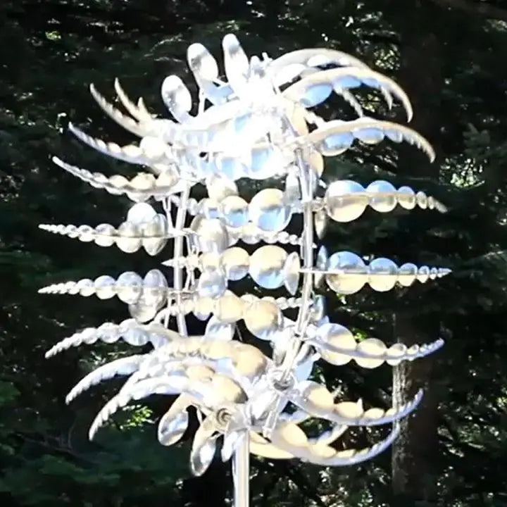 Enchanted Metal Windmill  Distinctive Spinning Garden Sculpture
