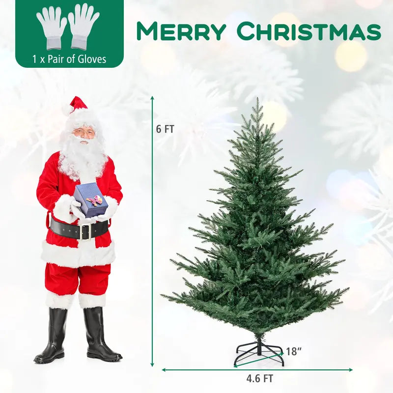 6- or 7-Foot Pre-Lit Artificial Tree  Hybrid PVC and PE Branch Construction for Natural Look
