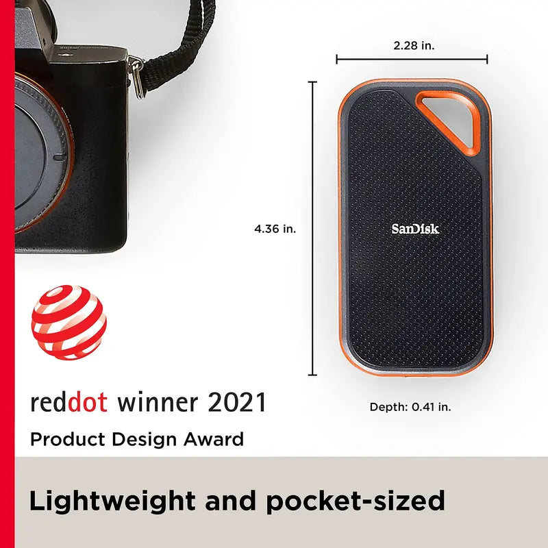 SanDisk Extreme PRO Portable SSD  1TB, Up to 2000MB/s Transfer Speed, Rugged Design