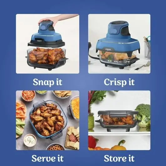 Ninja Crispi 5-in-1 Air Fryer System  Glass Cooker with Dual Batch Containers for Small & Large Portions