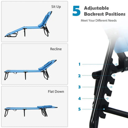 All-Terrain Folding Lounge Chair  Ideal for Beaches, Poolsides, Balconies & Patios