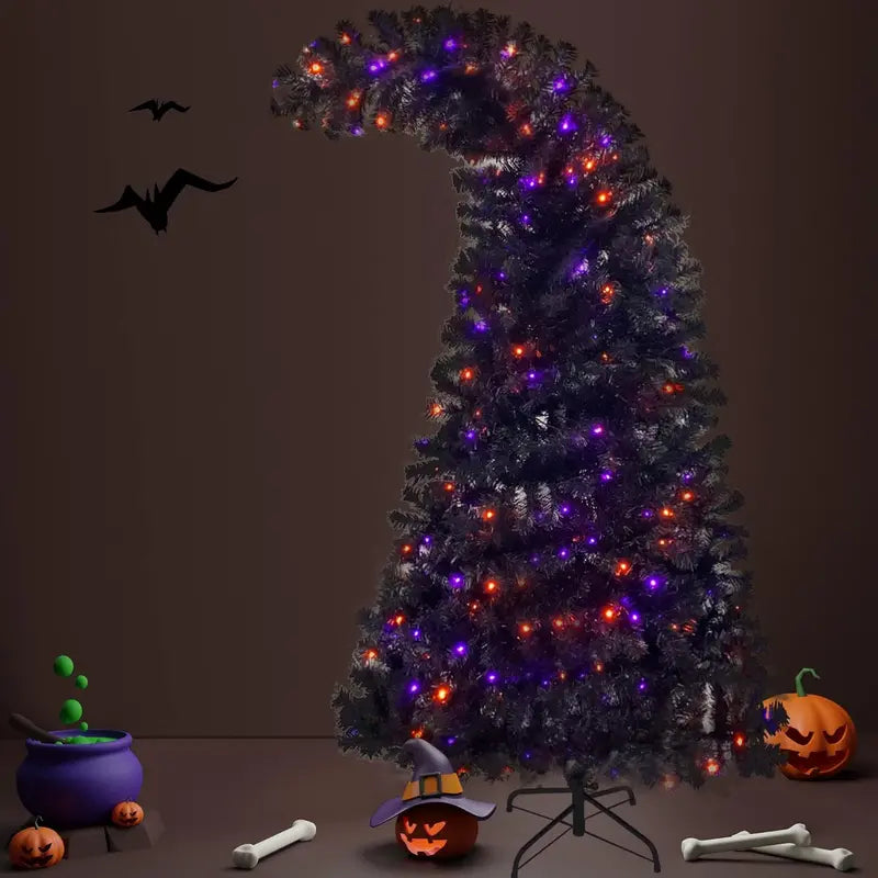 7-Foot Matte Black Artificial Christmas Tree  Versatile Holiday & Gothic Decor