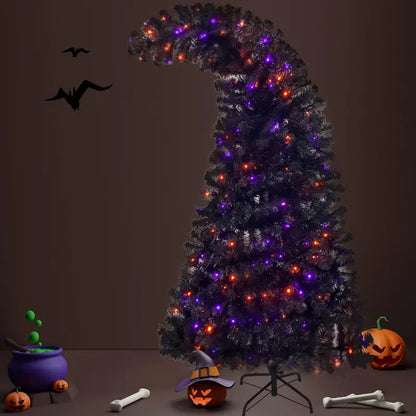 7-Foot Matte Black Artificial Christmas Tree  Versatile Holiday & Gothic Decor
