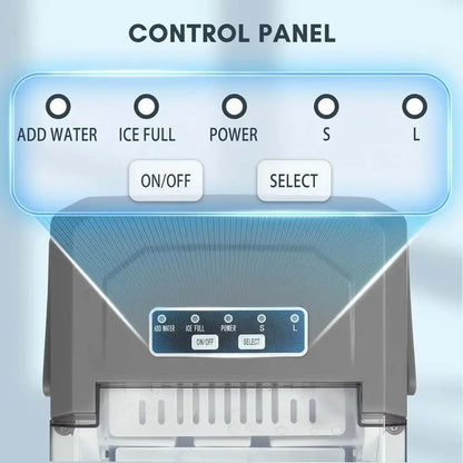 Portable Countertop Ice Maker  9-Cube Cycle in 6 Minutes, 26.5 lbs/Day, Dual Ice Sizes, Self-Cleaning