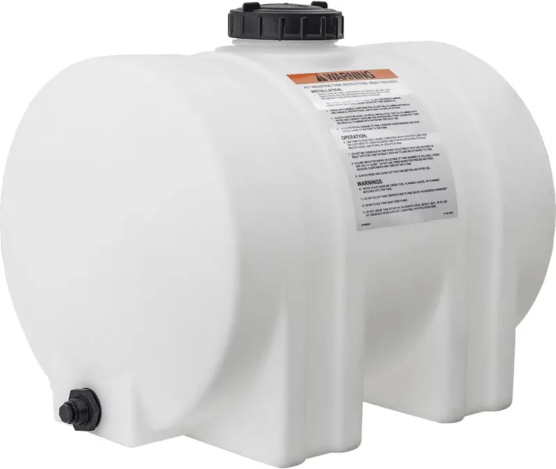 Horizontal Polyethylene Water Storage Tank  550-Gallon Reservoir with Support Legs, USA-Made, Corrosion-Resistant