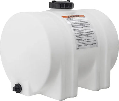 Horizontal Polyethylene Water Storage Tank  550-Gallon Reservoir with Support Legs, USA-Made, Corrosion-Resistant