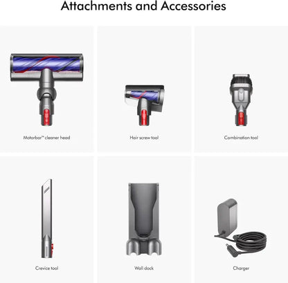 Dyson V8 Cordless Vacuum: 115AW, 2 Power Modes & 40-Min Runtime — Converts to Handheld, Detangles Hair on Hard Floors & Carpets
