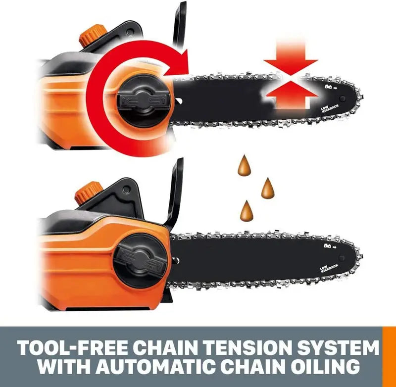 2-in-1 Electric Pole Saw & Chainsaw Trimmer  Auto-Tension, Corded Power Tool