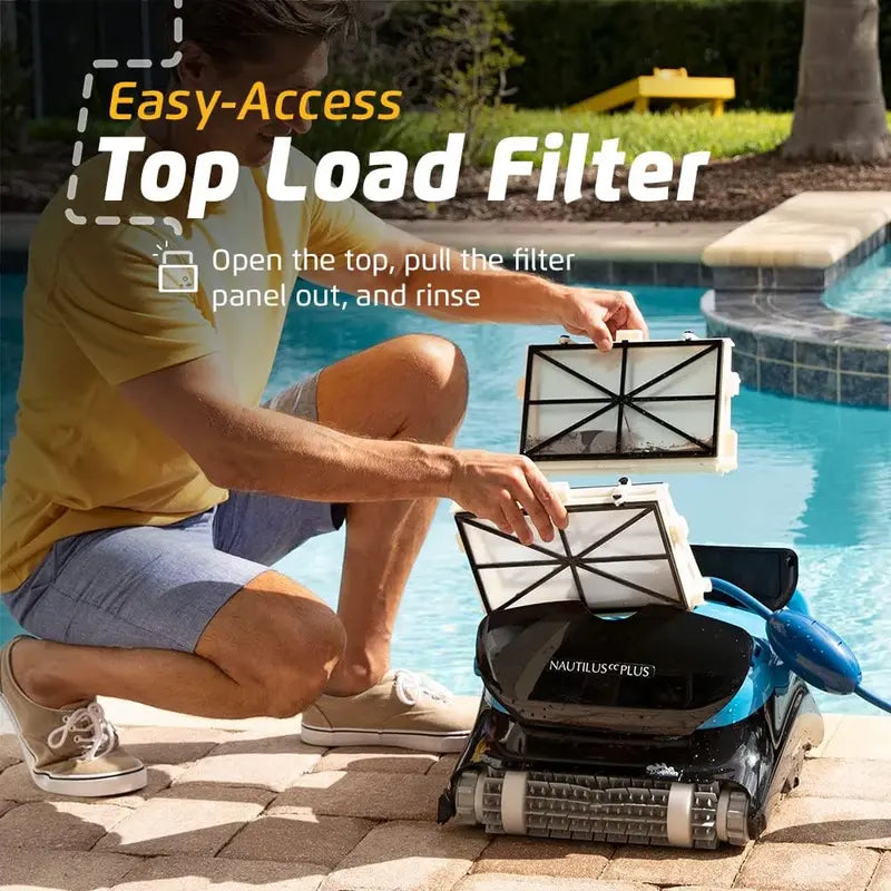 Dolphin Nautilus CC Plus Robotic Pool Cleaner  Wi-Fi Enabled, Wall-Climbing Vacuum for In-Ground Pools up to 50 Feet